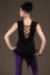 T30- Top in Viscose-lycra with assymetric down peaks, linked backless and linked open sides