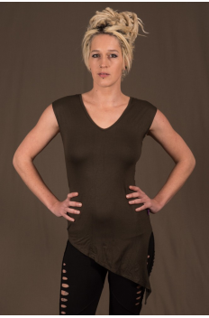 T21 - Top in Viscose-lycra with assymetric down peaks