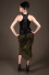 SK1 - Skirt in Viscose-lycra with Lace and Crumpled Lace, Front Raising Links