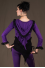 T4 - Top in Viscose-lycra with sleeves, peak hood, peak back and crumpled lace