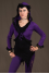 T4 - Top in Viscose-lycra with sleeves, peak hood, peak back and crumpled lace