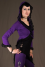 T4 - Top in Viscose-lycra with sleeves, peak hood, peak back and crumpled lace