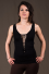 T51 - Top in Viscose-lycra with open knotted low-cut neckline, linked backless and knotted open sides