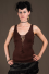 T51 - Top in Viscose-lycra with open knotted low-cut neckline, linked backless and knotted open sides