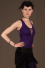 T51 - Top in Viscose-lycra with open knotted low-cut neckline, linked backless and knotted open sides